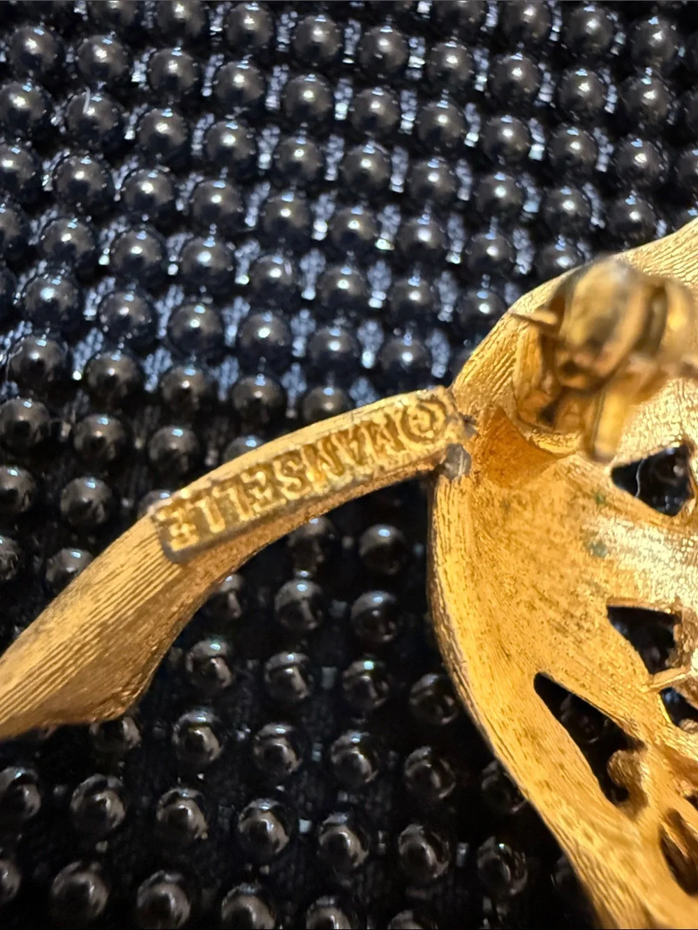 Mamselle Gold-Tone Floral Filigree Brooch - Gold Late 60s early 70s